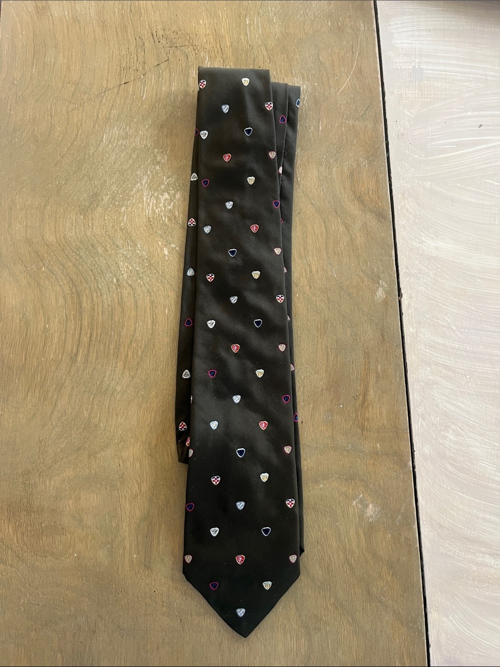 Stefano Ricci Olive Green Silk Tie with Multicolor Heart Accents